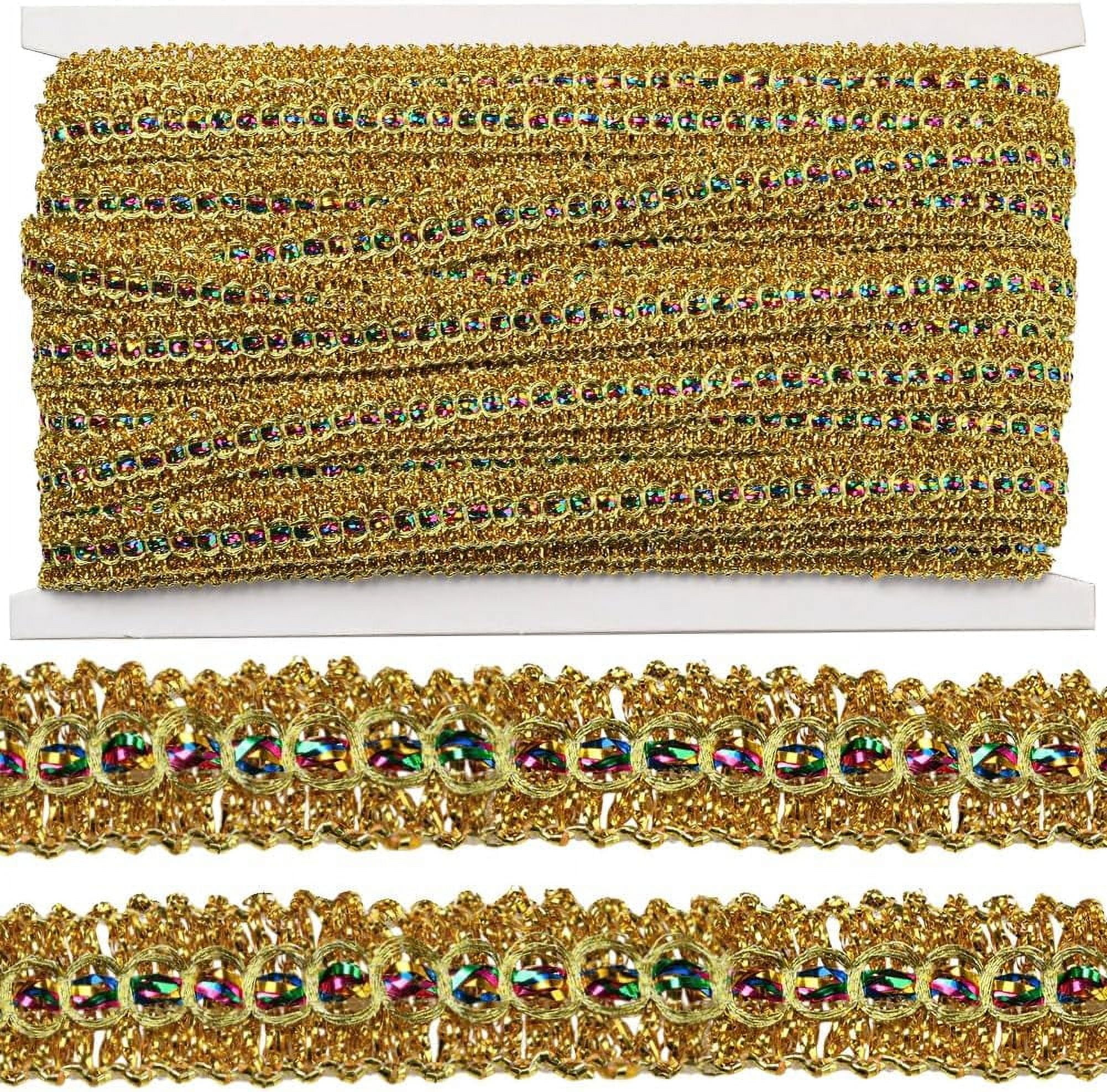 Gold Braided Trims and Ribbons for Crafts Sewing and DIY Projects Gold Braided Trims and Ribbons for Crafts Sewing and DIY Projects