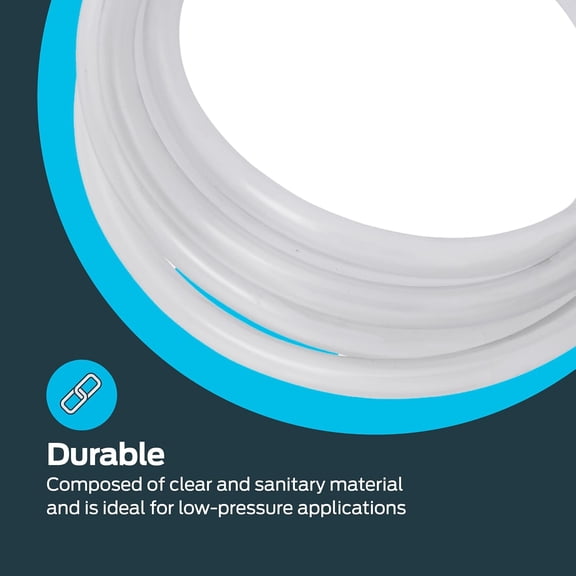 1/2 Inch ID (5/8 Inch OD) PVC Clear Vinyl Tubing, 10 Foot Length
