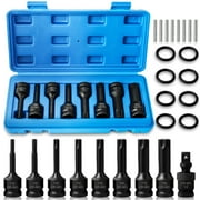 1/2 Inch Impact Torx Bit Socket Set,Cr-Mo Impact Grade,T30-T80 Torx Sockets with Socket Adapter