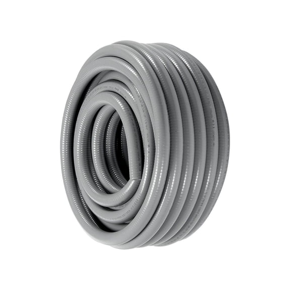 1/2 Inch Liquid Tight Conduit, 100ft PVC Flexible Electrical Conduit, IP65 Waterproof, with 10 Connectors for HVAC, Motor Controller, Outdoor Lighting
