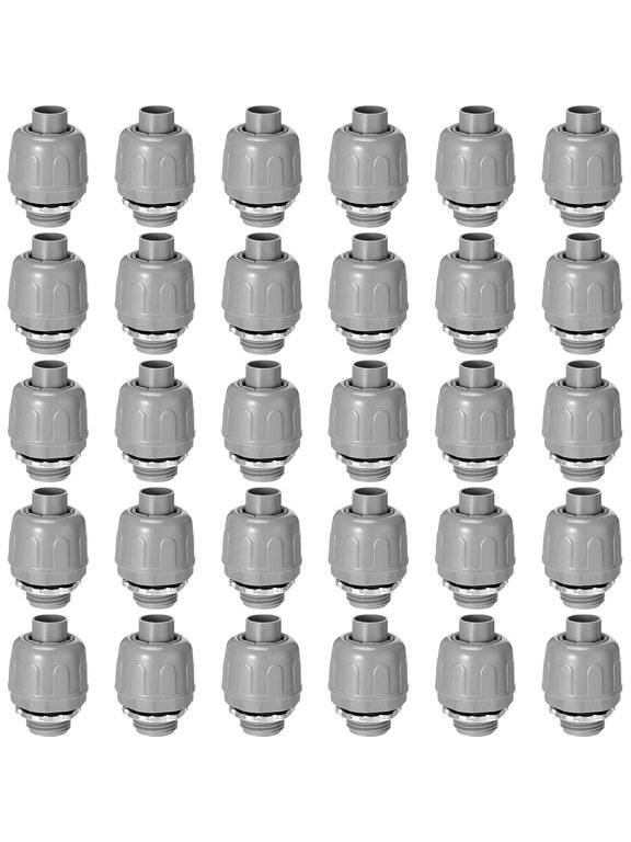1/2 Inch Liquid Tight Connector PVC Electrical Conduit Fittings Straight 180 Degree Flexible Conduit Connector for Home Kitchen Bathroom Tube Tool Supplies (30 Pcs)