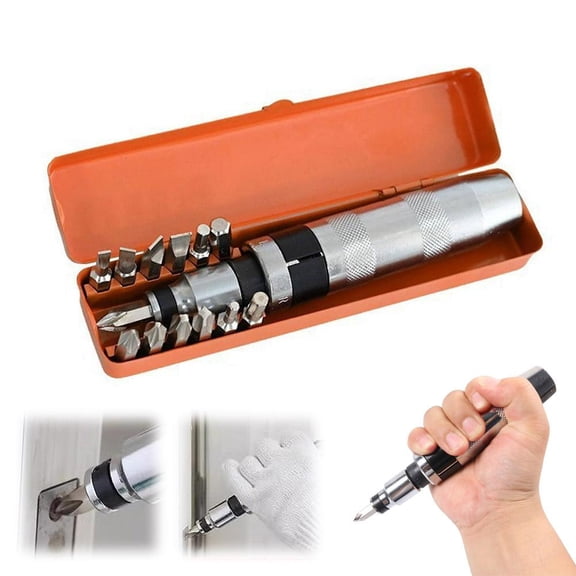 1/2 Inch Manual Reversible Impact Driver Set, 14 PCS Impact Screwdriver Kit with S2 Steel Bits for Removing Rusted Fasteners