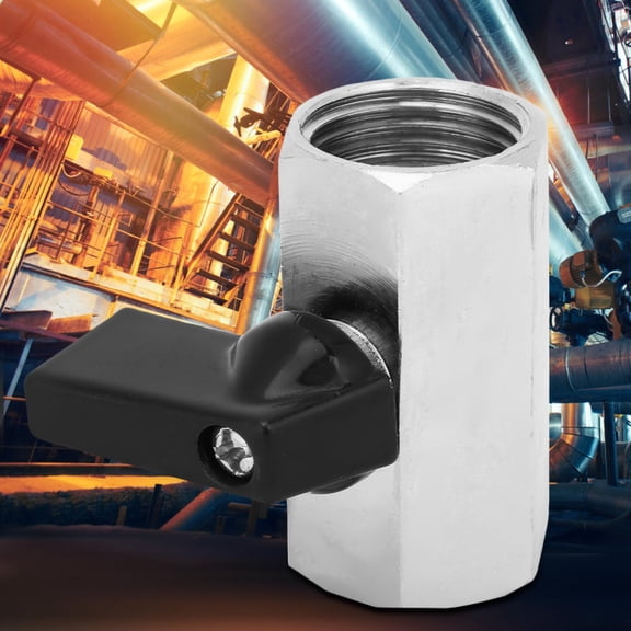 1/2 Inch Mini Brass Ball Valve, Chrome Plated Female x Female NPT with Handle, Durable Inline Shut-off Valve