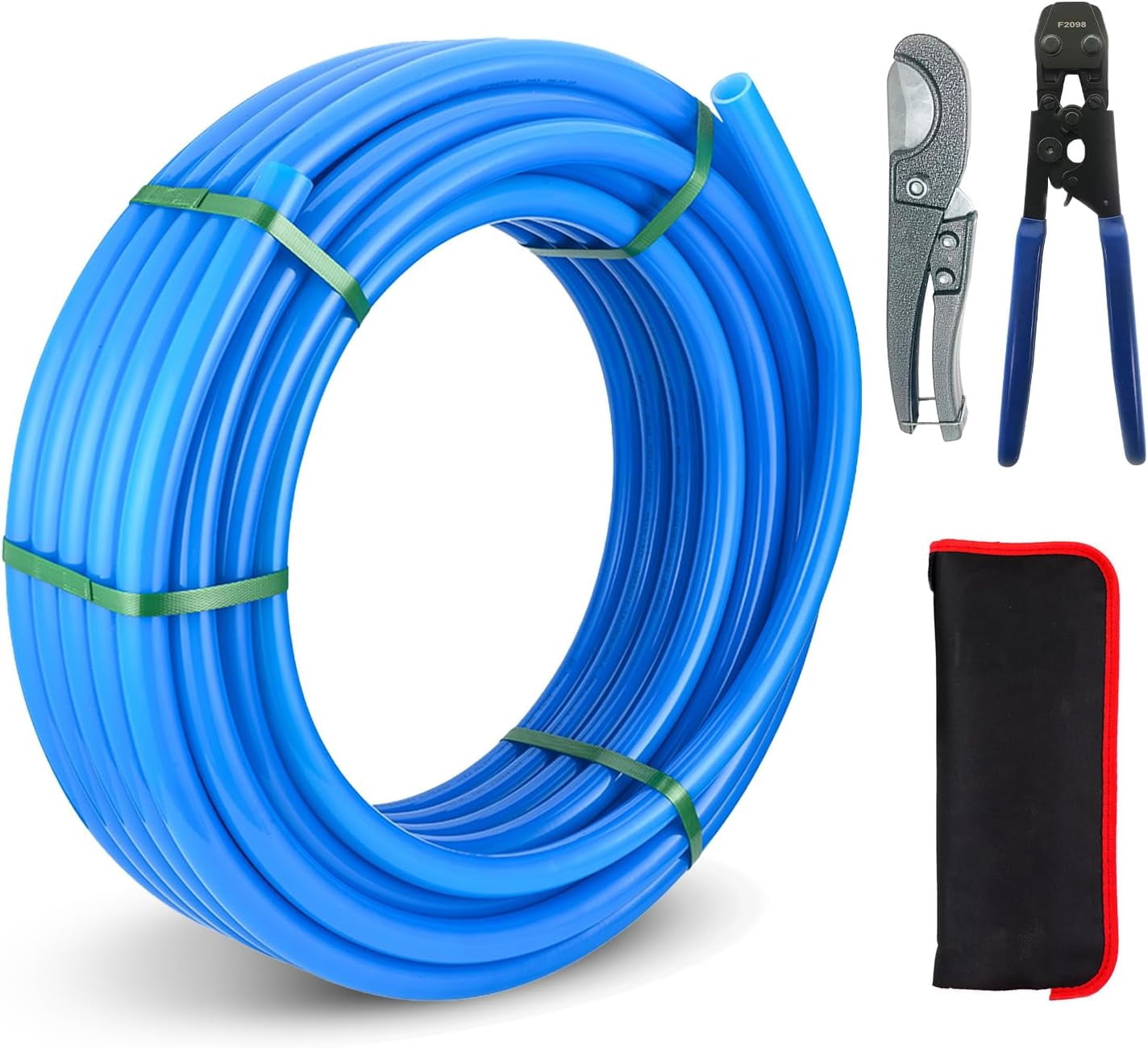 1/2 Inch Niikappu Blue PEX-B Pipe, 100 Ft Pex B Tubing with Pex ...