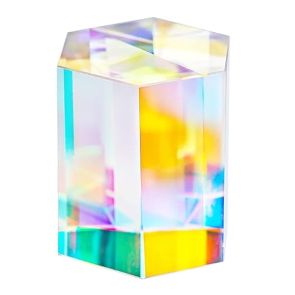 1.2 Inch Optical RGB Dispersion Prism X-Cube for Physics Teach Rainbow Prism Crystal Cube Prism Photography Props