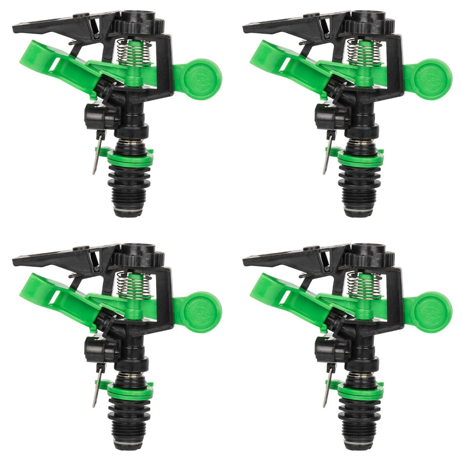 1/2 Inch Plastic Impact Sprinklers Heads Adjustable 0360 Degree Pulsating Oscillating Watering