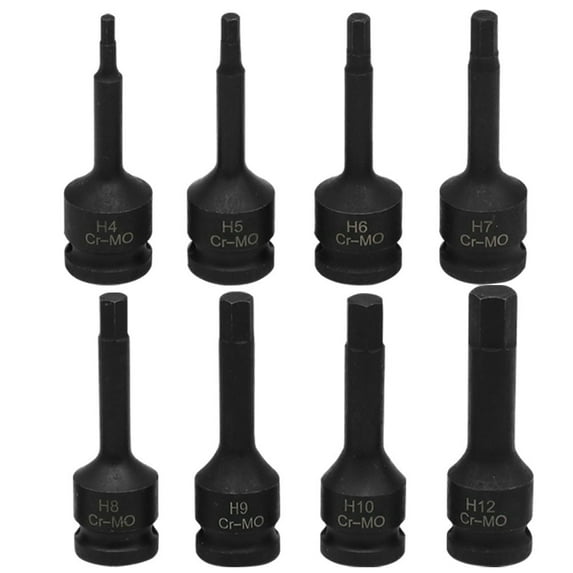 1/2 Inch Pneumatic Wrench Drive Impact-Socket Set Hex Bits Hexagon Screw Socket Lengthened H4 H5 H6 H7 H8 H9 H10 H12 H6 Smile Home