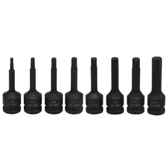 1/2 Inch Pneumatic Wrench Drive Impact-Socket Set Hex Bits Hexagon Screw Socket Lengthened H4 H5 H6 H7 H8 H9 H10 H12 H8 Smile Home