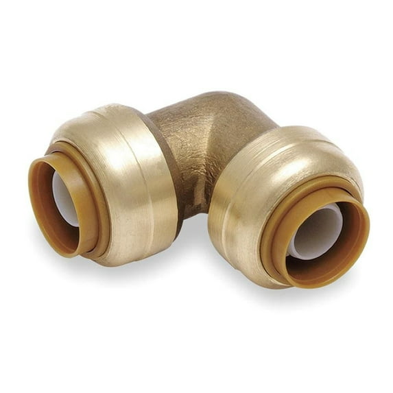 1/2 Inch (0.50) Push To Connect Fitting 90 Degree Elbow for PEX, Copper, CPVC Pipe, Brass Plumbing Fitting with Stiffener, No Lead