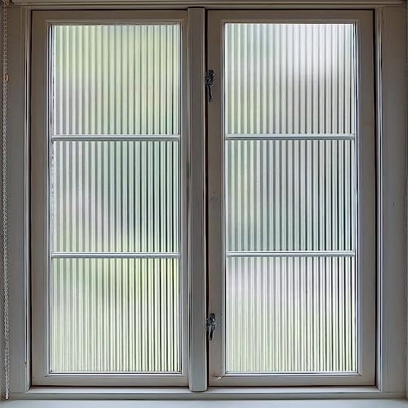 1/2-Inch Reeded Glass Window Film,Frosted Reeds Window Film,Window Privacy Film,3D Window Decals Non Adhesive for Bathroom Living Room Office,17.7x78.7 inches