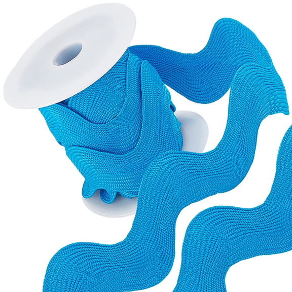 1.2 Inch Rick Rack Trim Sewing RIC Rac 5 Yards Sewing Rickrack Lace Wave Ribbon Zig Zag Wave Bending Lace Trim Dodger Blue S Shaped Woven