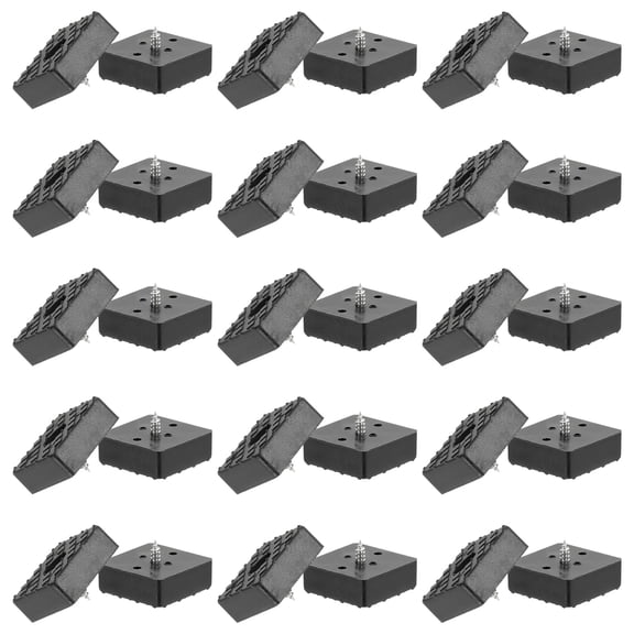 1.2 Inch Screw-On Rubber Feet for Furniture, 32 Pcs Non Slip Pads for Hardwood Floor, Black