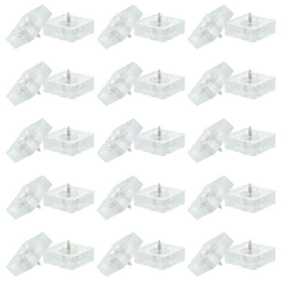 1.2 Inch Screw-On Rubber Feet for Furniture, 32 Pcs Non Slip Pads for Hardwood Floor, Clear