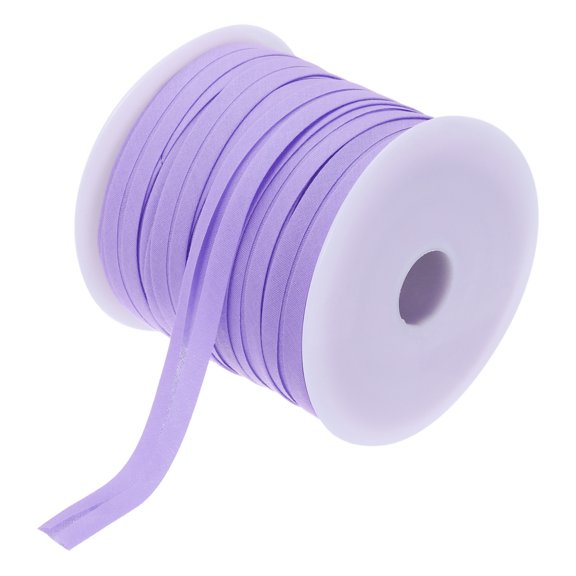 Uxcell 0.47" Single Fold Bias Tape Polyester for Sewing Light Purple 50 Yards