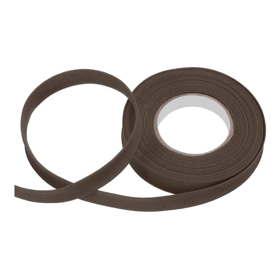 1/2 Inch Single Fold Bias Tape Polyester Continuous Bulk Bias Tape for Sewing, Seaming Quilting Hemming Binding Crafts (Brown 6 Yards)