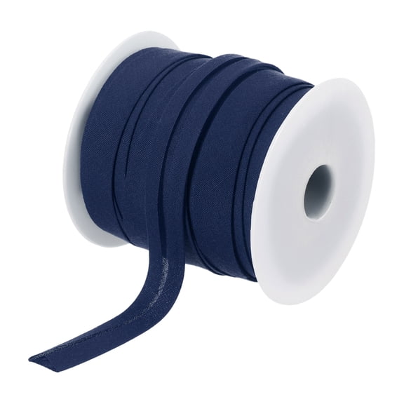 Uxcell 0.47" Single Fold Bias Tape Polyester Roll for Sewing  Navy Blue 25 Yards