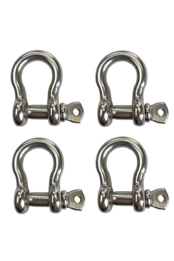 1/2 Inch Stainless Steel Pin Anchor Shackles, 1.4Ton (3086 LBS) Safe Working Load Limit, For Lifting, Rigging, Logging and Towing (4)