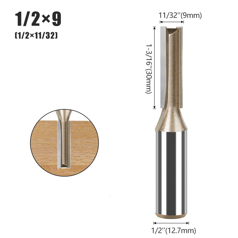 1/2 Inch Straight Router Bit 2 Flutes for CNC Milling Cutting Hardwood ...