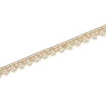 thumbnail image 1 of 1/2 Inch Tri Bead Metallic Corded Pearl Polyester Trim By The Yard For Sewing, Crafts, Decor, or Upholstery - Beige (5 Yards), 1 of 3