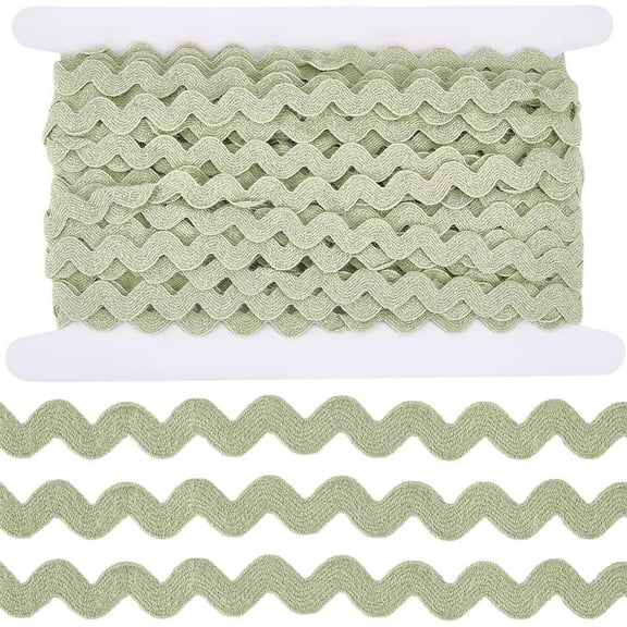 1/2 Inch Wool Yarn Rick Rack Trim for Sewing 15 Yards RIC Rac Rickrack Dark Sea Green Lace Wave Ribbon Zig Zag Wave Bending Lace Trim S Shaped Fabric for DIY Crafts Christmas Green