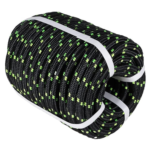 1/2 Inch x 150 FT Double Braid Polyester Arborist Rigging Rope,Nylon Pulling Rope Arborist Rigging Rope Sailing Rope for Camping Arborist Gardening Marine, Black & Green