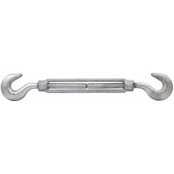 1/2 Inch x 6 Inch Hook and Hook Galvanized Turnbuckle, Working Load Limit 1,500 Pounds, Uses: Tower, Suspension, Mining, Rigging, Tensioning$$Tools & Hardware Other