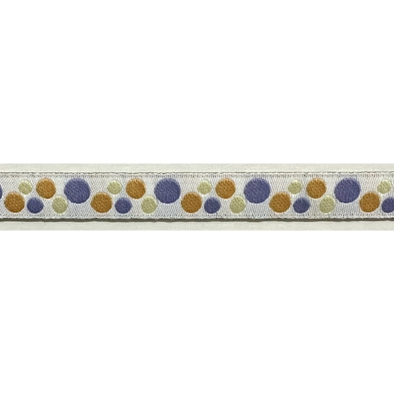1/2" Jacquard Woven Polka Dot Ribbon Trim - 9 Yards! - Color: Multi