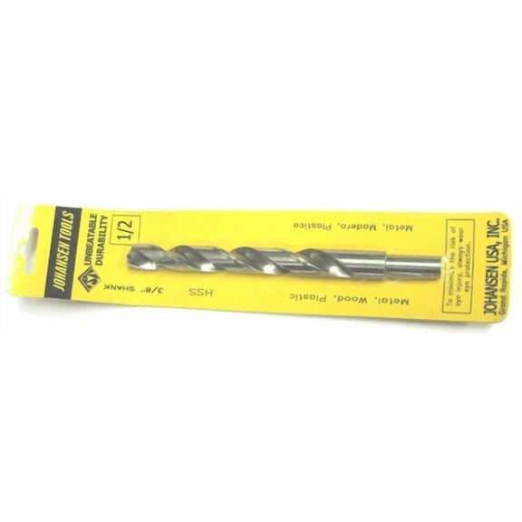 1/2" Jobbers Length Twist Drill Bit Hss Hs High Speed Steel 3/8 Reduced Shank Sz