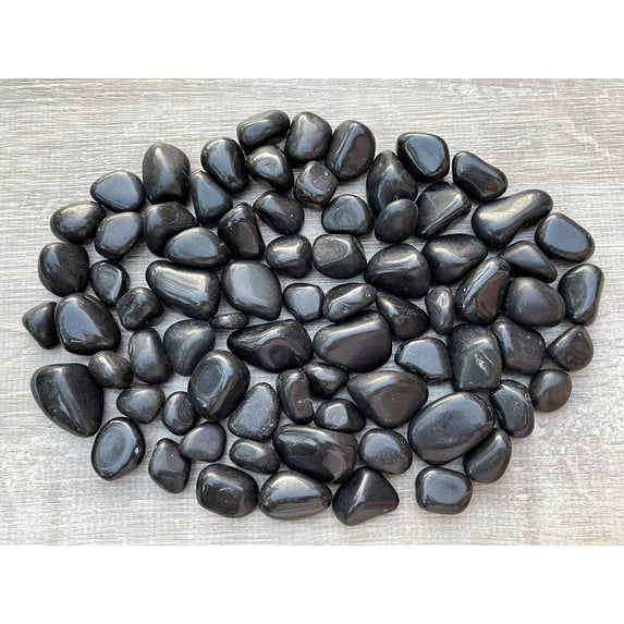 1/2 LB Black Tourmaline Tumbled Stones, Polished Natural Black Tourmaline Gemstone, Black Tourmaline Healing Crystals (Black Tourmaline)
