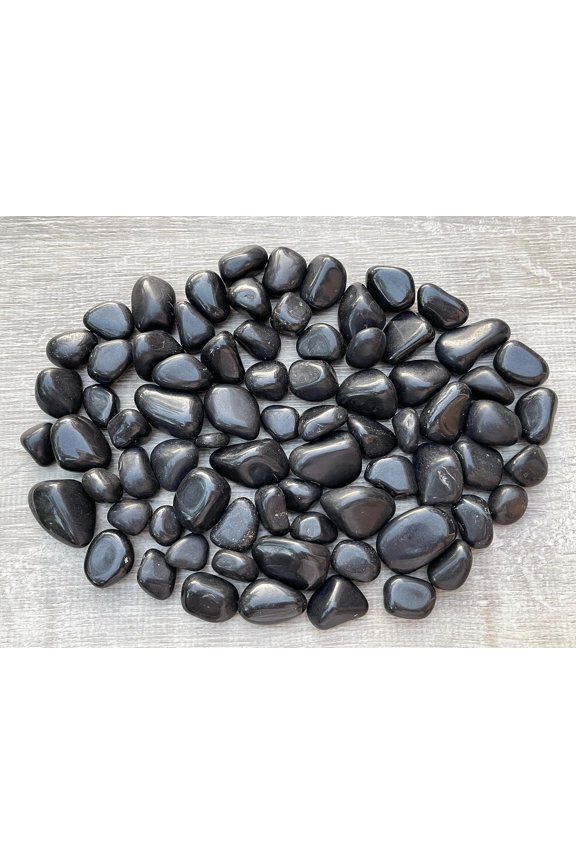 1/2 LB Black Tourmaline Tumbled Stones, Polished Natural Black Tourmaline Gemstone, Black Tourmaline Healing Crystals (Black Tourmaline)