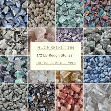 1/2 LB Blue Calcite Rough Natural Stones, Raw Calcite Bule Crystals (Blue Calcite)