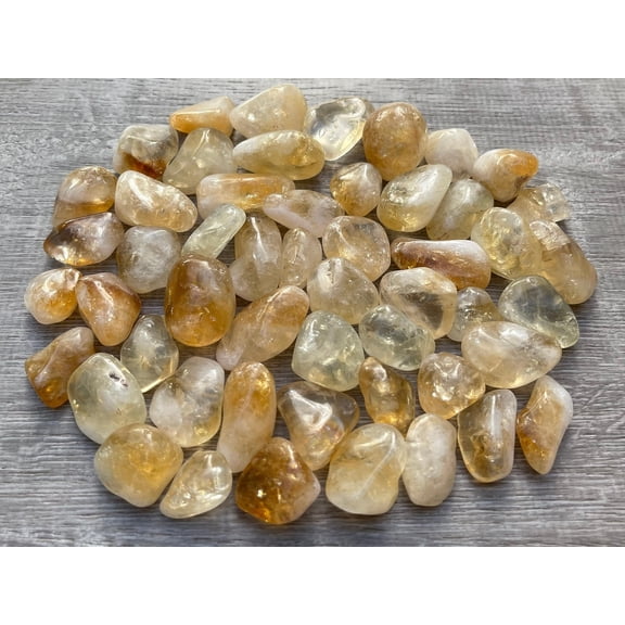1/2 LB Citrine Tumbled Stones, Polished Citrine Gemstone, Citrine Healing Crystals (Citrine)