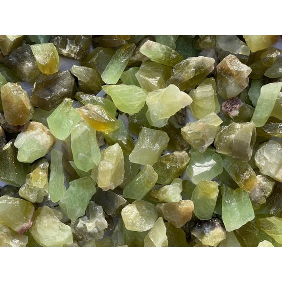 1/2 LB Green Calcite Rough Natural Stones, Raw Calcite Green Crystals (Green Calcite)