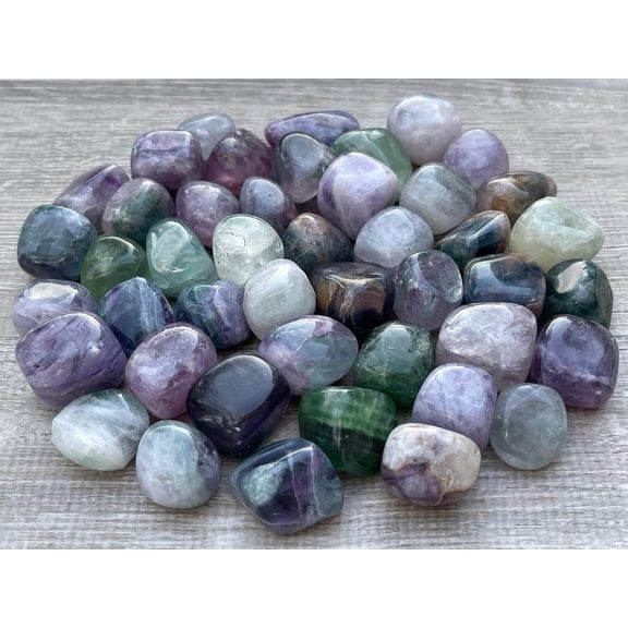 1/2 LB Rainbow Fluorite Tumbled Stones, Polished Natural Rainbow Fluorite Gemstone, Rainbow Fluorite Healing Crystals (Rainbow Fluorite)
