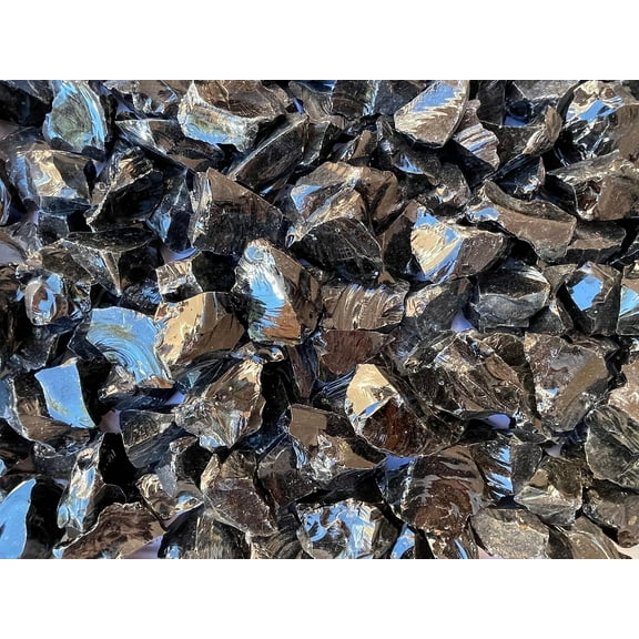1/2 LB Raw Black Obsidian Crystals, Natural Black Obsidian Stone, Natural Rough Black Obsidian crystals, Black Obsidian Rough, Black Obsidian Healing Crystals (Black Obsidian)