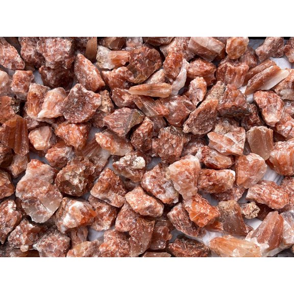 1/2 LB Red Calcite Rough Natural Stones, Raw Calcite Red Crystals (Red Calcite)