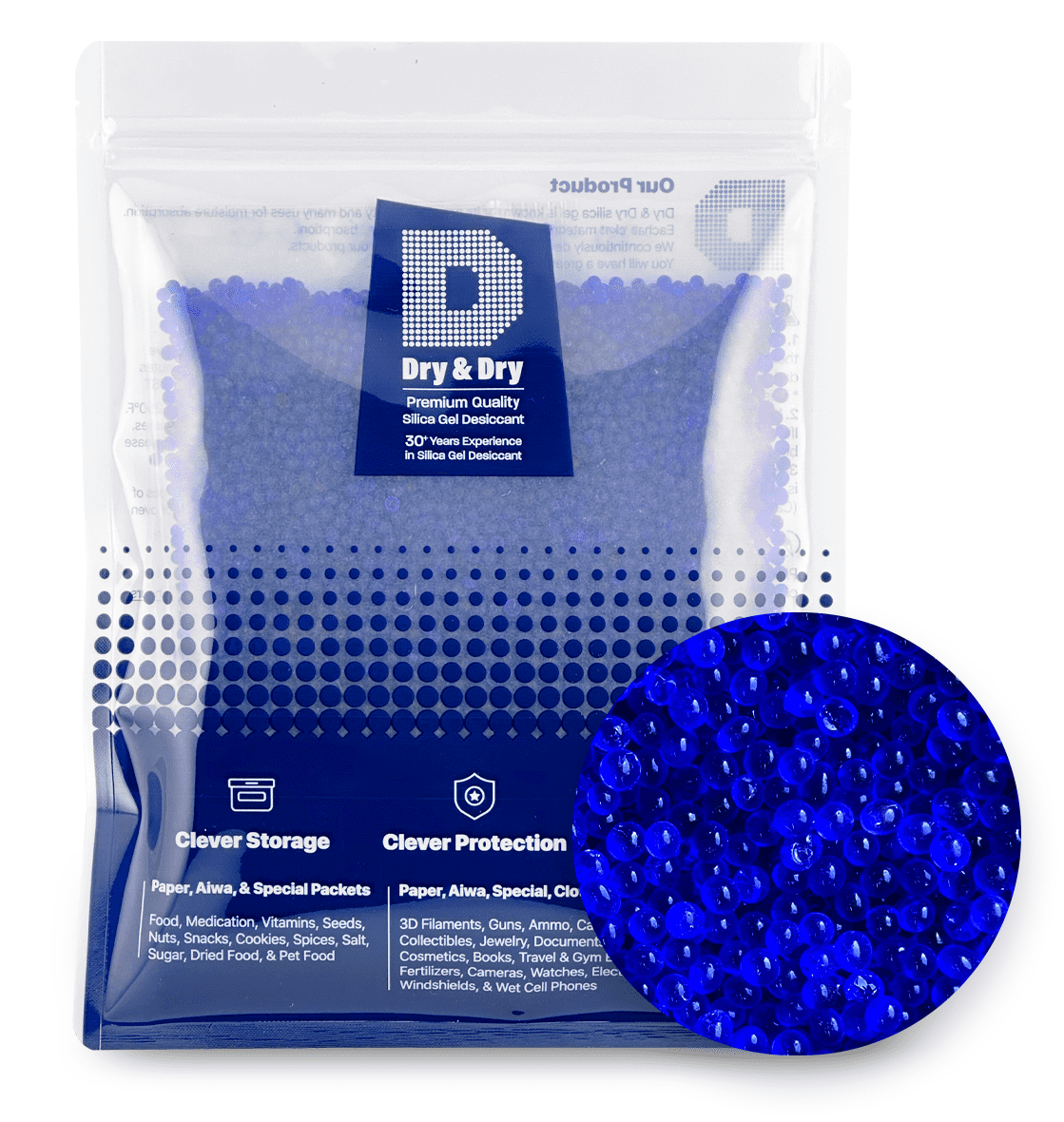 1.2 LBS Dry & Dry Premium Blue Indicating Silica Gel Beads