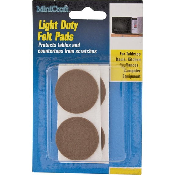 ProSource FE-50230-PS Light Duty Self-Adhesive Furniture Pad, 1/2 in Dia, Round, Felt