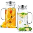 thumbnail image 1 of Glass Pitcher with Lid and Spout,  Glass Water Pitcher for Fridge, Glass Carafe for Hot/Cold Water, Iced Tea Pitcher, Large Jug for Coffee, Juice and Homemade Beverage, 1 of 7