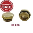 thumbnail image 1 of 1/2” Male Plug Fittings Thread Brass Hex Head Pipe Cap Stopper Cover, 20 PCS, 1 of 3