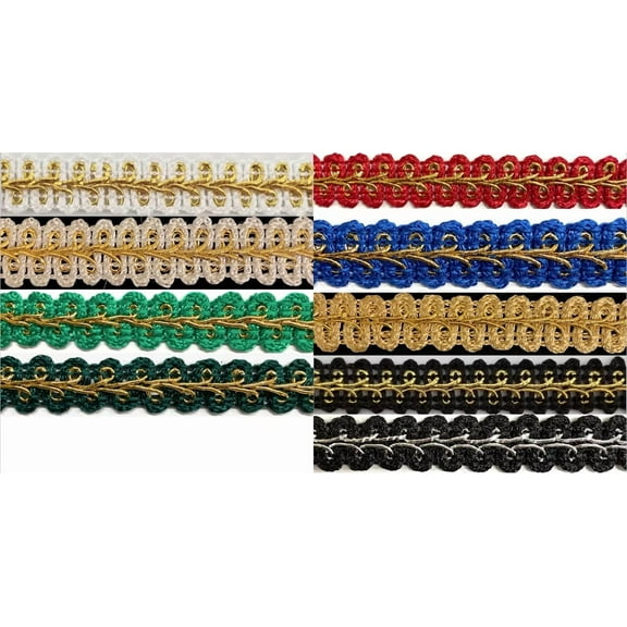 1/2" Metallic Braid Gimp Trimming - 10 Continuous Yards - Many Colors!