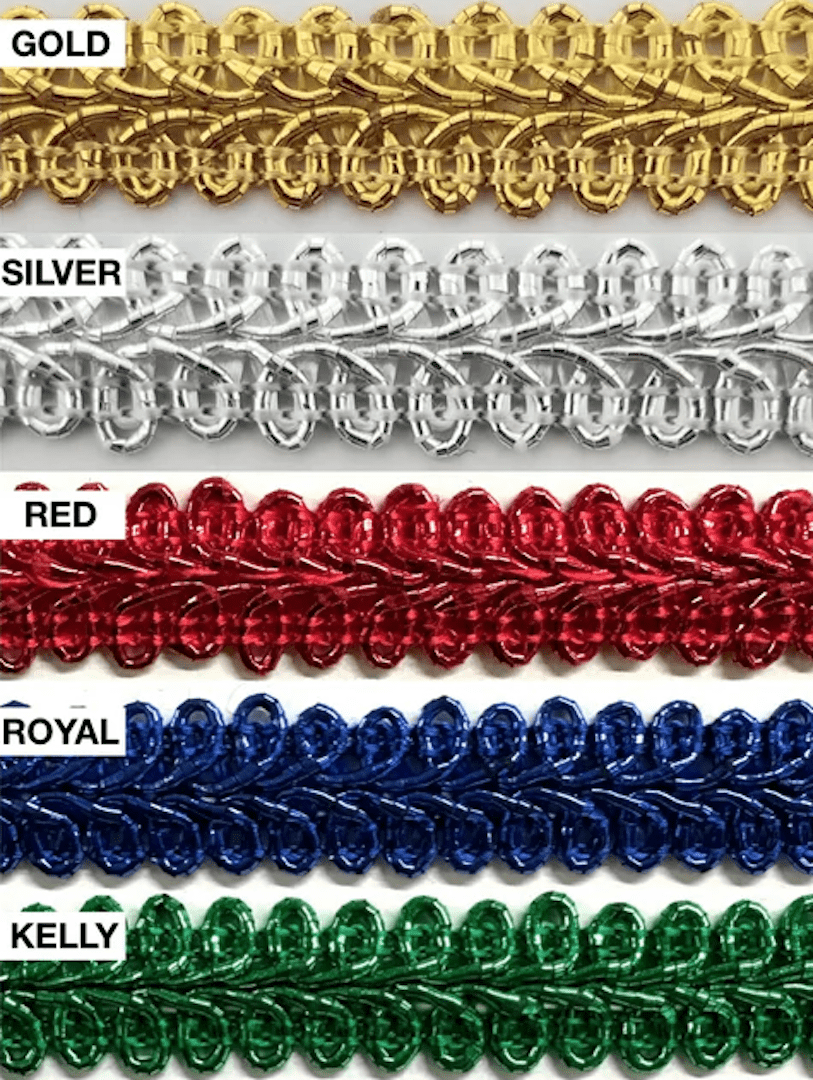 1/2" Metallic French Chinese Braid Gimp Trim - 10 Continuous Yards!