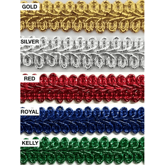 1/2" Metallic French Chinese Braid Gimp Trim - 10 Continuous Yards!