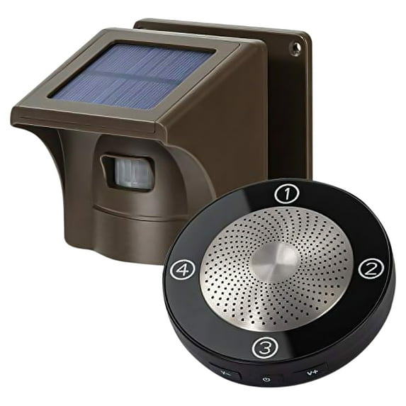 1/2 Mile Long Range Solar Wireless Driveway Alarm Outdoor Weather Resistant Motion Sensor & Detector-Security Alert System-Monitor & Protect Outside Property,No Need to Replace Bat