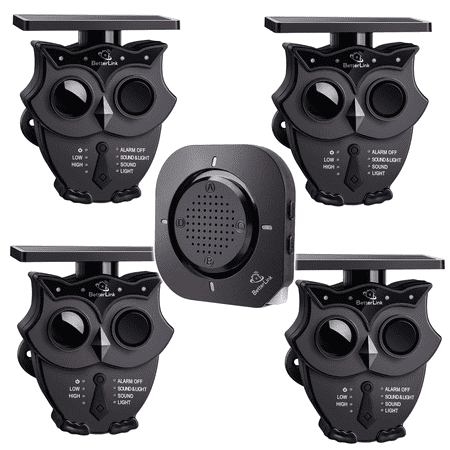 1/2 Mile Long Range Solar Wireless Driveway Alarm System IP65 Weatherproof Outdoor Motion Detectors&Sensor 120dB Siren Sound Light Security Alert System Monitor&Protect Outdoor/Indoor Property(1R4S)