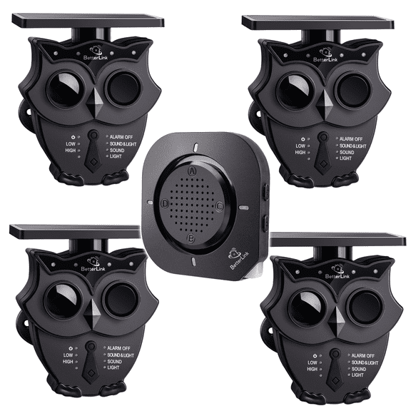 1/2 Mile Long Range Solar Wireless Driveway Alarm System IP65 Weatherproof Outdoor Motion Detectors&Sensor 120dB Siren Sound Light Security Alert System Monitor&Protect Outdoor/Indoor Property(1R4S)