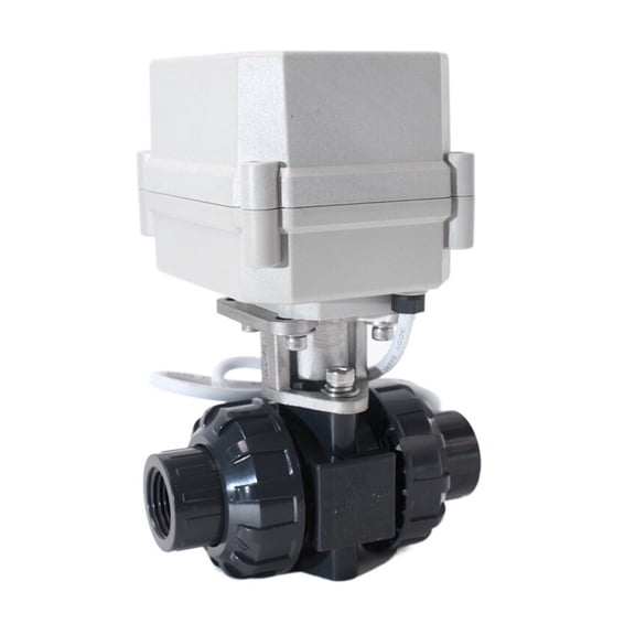 1/2'' Motorised Ball Valve DN15 2-Way BSP/NPT/Socket End UPVC 9-24VAC/DC Auto Return NO/NC Electric Valve ,Convenient to Use