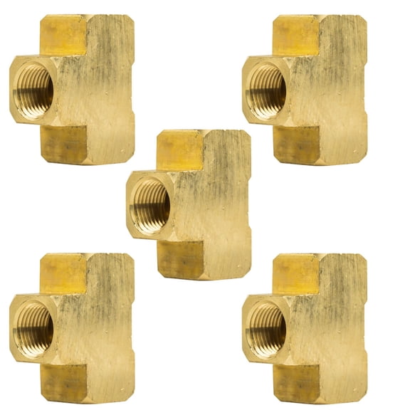 1/2" NPT Female Solid Brass Union Tee T Joint Pipe Hose Connector New 5-Pack