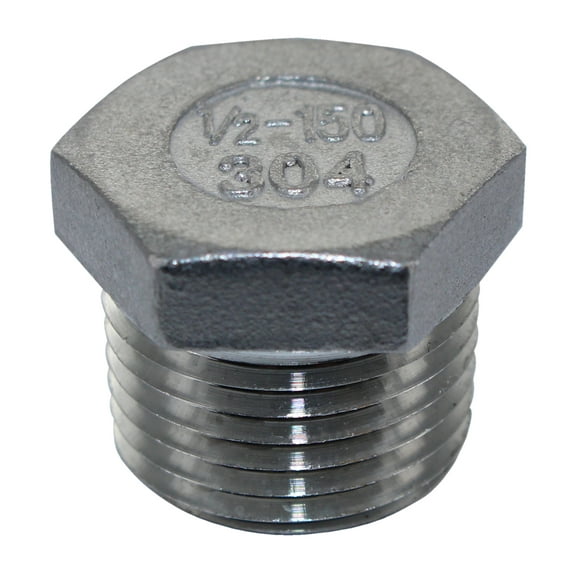 1/2 NPT Stainless Steel Hex Plug For Brew Kettles