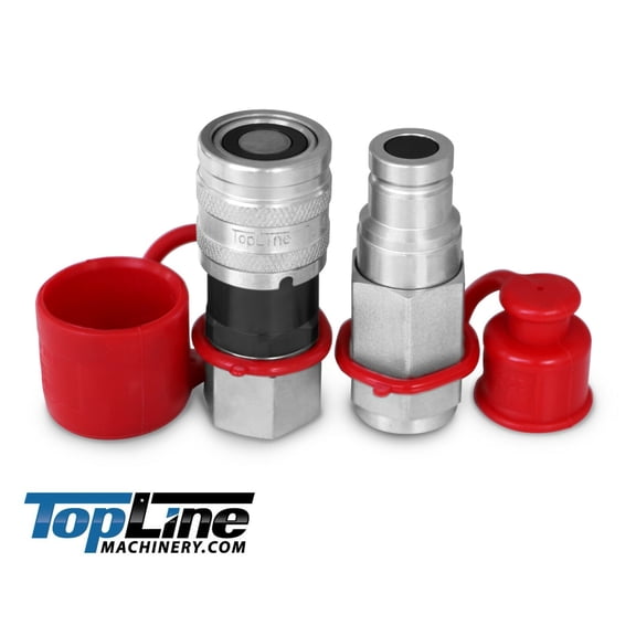 1/2" NPT Thread  Flat Face Quick Connect Hydraulic Couplers Set, 3/8" Body -TL44